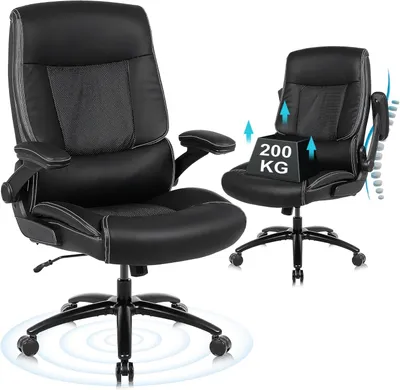 Zdjęcie produktu dla Bardzo wytrzymały fotel biurowy przeznaczony dla osób o większej wadze, z udźwigiem do 200 kg i ergonomiczną konstrukcją