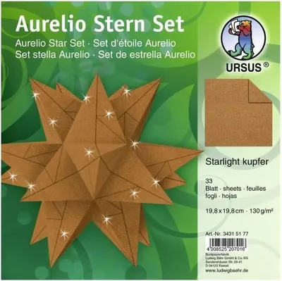 Produktbild von Faltblätter Aurelio stern Starlight 120g/qm kupfer matt 19,8x19,8cm