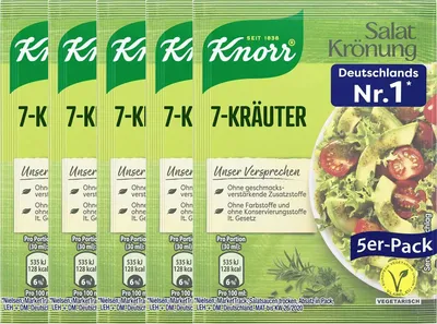 Image de Knorr Salatkrönung 7 Kräuter vinaigrette claire 5x 8g 5er 5er Pack