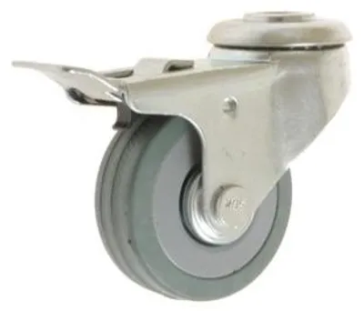 Produktbild von CKMA-PG 50S-MHC Lenkrolle mit Bremse und grauem Gummi, 35kg Tragkraft