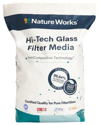 Produktbild von Nature Works Pool Filterglas Hi-Tech Biofilm-frei 0,6 - 1,2 mm 20 kg