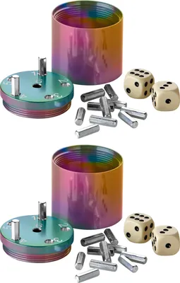 Produktbild von BestSaller 3009 SUPER SIX Würfelspiel Aluminum, 36 Spielstäbchen & 2 Würfel, Rainbow Splash, mehrfarbig (2 Stück)