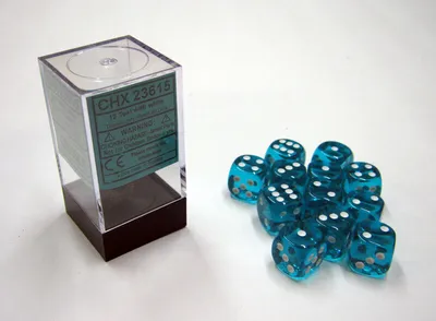 Produktbild von Chessex Translucent W6x12 Teal/White