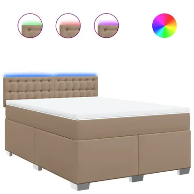 Produktbild von Boxspringbett Matratze Cappuccino-Braun 140x200cm Kunstleder