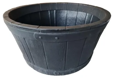 Produktbild von Kunststoff-Pflanztopf, Eichenholz-Optik, Fass-Design, 50 cm