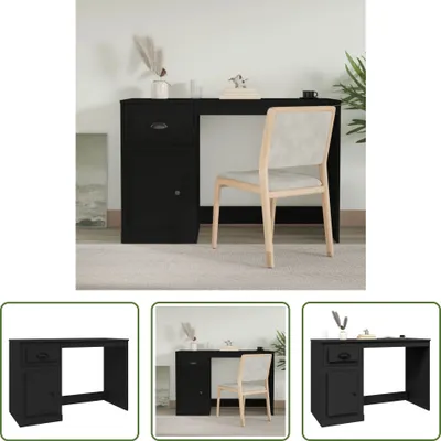 Zdjęcie produktu dla Living Store Biurko z szufladą czarne 115x50x75 cm materiał drewnopochodny