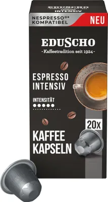 Produktbild von Tchibo Eduscho Probierset mit drei Sorten, Lungo Kräftig, Espresso Intensiv, Lungo Mild, 60 Stück (3 x 20 Kaffeekapseln), kompatibel mit Nespresso, nachhaltig & fair gehandelt