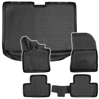 Gummi Kofferraumwanne + Fußmatten Set für Renault Captur 2, Bj. 2019-, schwarz
