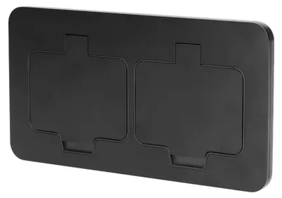 Immagine prodotto di Presa da incasso per ufficio IP55 nera SOLIGHT 5B323B doppia quadrata