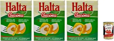 Produktbild von Halta Cucina UHT Kochcreme, 200 ml, 3er Pack, Ideal für Pasta, Soßen und Pizza,+ Italian Gourmet polpa 400g