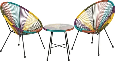 Produktbild von home24 Sitzgruppe - 3-teilig - Stahl / Polyrattan