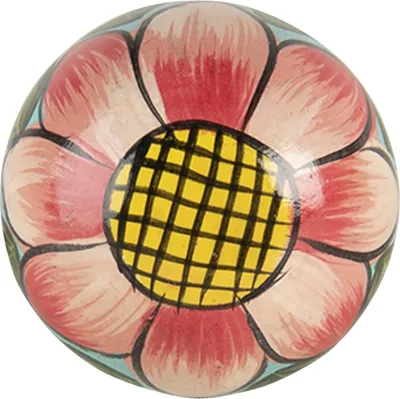 Produktbild von Clayre & Eef Türknauf 3x7 cm Rot Rosa Holz Blume