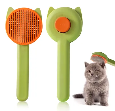 Tierhaarbürste für Hunde & Katzen, Metall, 19,5 cm, Grün