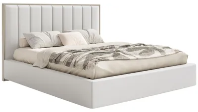 Obrázok produktu pre Selsey Togents - Čalúnená posteľ 180x200 s velúrovým poťahom a LED, biela