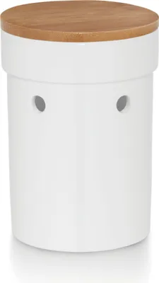 Produktbild von Keramik-Knoblauchbehälter Kela Salena mit Bambusdeckel, Durchmesser 12 x 17 cm