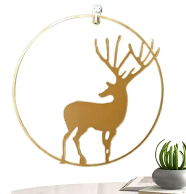 Image de Décoration murale en métal représentant un cerf, pour intérieur