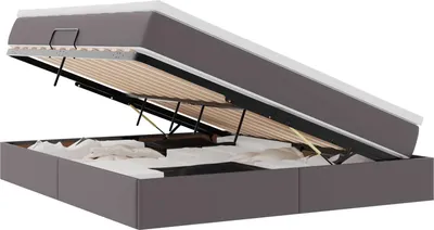 Obrázek produktu pro Postel s úložným prostorem a matrací Šedá 160 x 200 cm