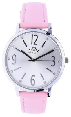 Produktbild von MPM-Quality Klasik Damenuhr Metall Zifferblatt Silber Lederarmband Ø 36 mm