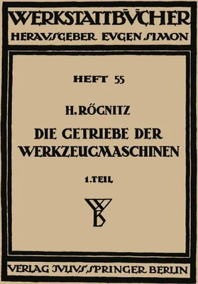 Produktbild von Die Getriebe der Werkzeugmaschinen