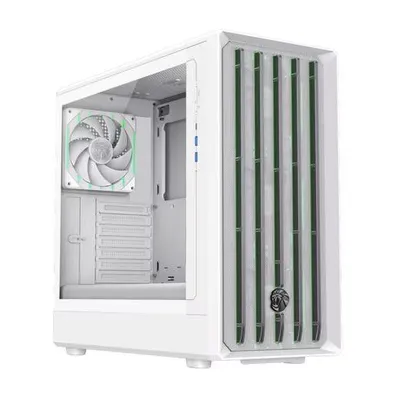 Immagine prodotto di GAMEMAX; Claw 460 WT, midi-tower, senza alimentatore, USB/audio, ATX, 2x USB 3.0, 1x USB-C, bianco, case da gaming