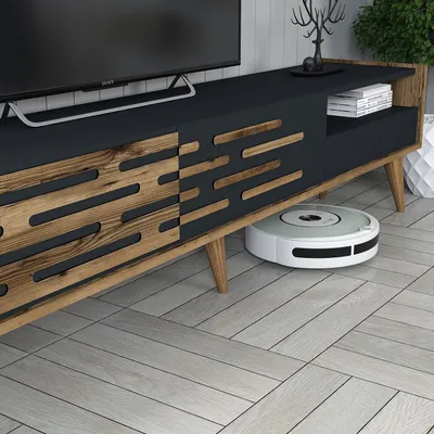 Produktbild von Skye Decor, Valensiya - Walnut, Anthracite, Wohnzimmermöbel-Set, Nussbaum, 100 % MELAMINBESCHICHTETE SPANPLATTEN, 180 x 45 x 35 cm