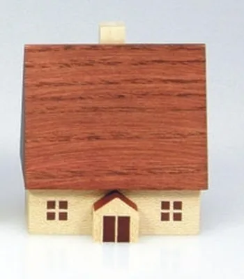 Produktbild von Tischdekoration Holzhaus natur BxHxT 4x4x3cm NEU