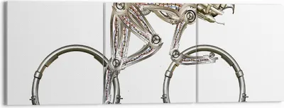 Produktbild von Bild auf Leinwand - Leinwandbild - 3 Teile - Fahrrad Roboter Modern - 150x50cm - Wand Bild - Wanddeko - Wandbilder - Leinwanddruck - Bilder - Wanddekoration - Leinwand bilder - CA150x50-4194