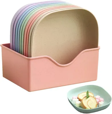 Produktbild von Essteller WuDZ 10er-Set Teller, wiederverwendbare Campingteller, Picknickgeschirr für Kuchen, Desserts, Pasta, Obst, Küche