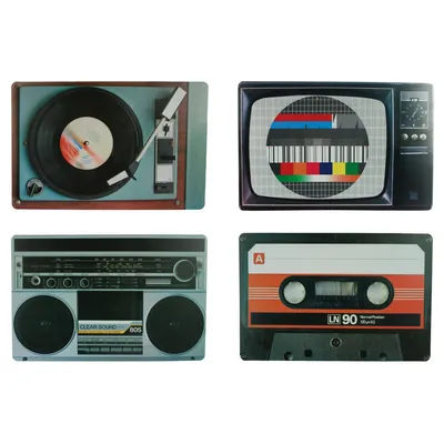 Produktbild von OOTB Tischset Nostalgische Hifi-Geräte I
