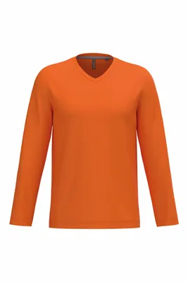 Produktbild von Kariban Mens long-sleeved V-neck T-shirt