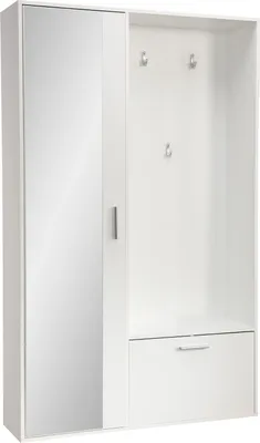 Produktbild von Garderobe mit Spiegel BIS, Weiß Alpin, Schuhschrank und Ausziehbare Kleiderstange