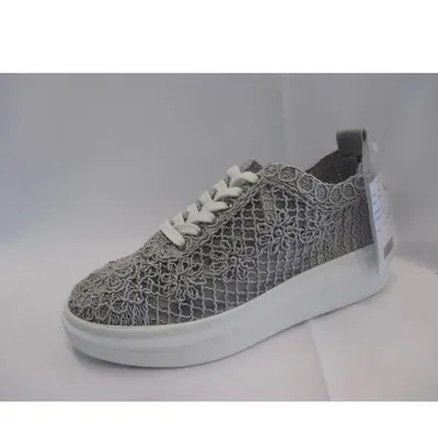 Produktbild von Mustang Damen Sneaker Court Makramee Blumen Netzstruktur 1468-301, Größe:38 EU, Farbe:Grau