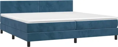 Obrázek produktu pro vidaXL Postel Boxspring s matrací Dark Blue 200x200 cm Velvet