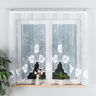 Produktbild von GRACJANA - Fertiger Jacquardvorhang mit Schnitt unten - 300x160 cm - weiß