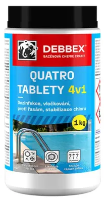Obrázek produktu pro Quatro tablety 4v1 - dezinfekce, proti řasám, vločkování a stabilizace