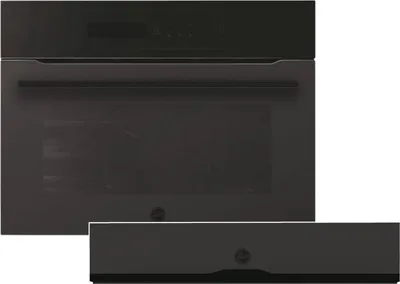 Produktbild von Hoover Set HMC34C5M0 Kompaktbackofen mit Mikrowelle Schwarz Matt + HPWD14C5M Wärmeschublade Schwarz Matt