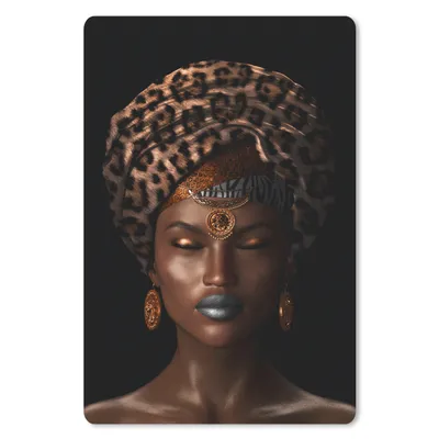 Produktbild von MuchoWow® Mauspad Mousepad Frau - Kopftuch - Tigerdruck 18x27 cm - Mousepads - Maus Mat - Pad - Mausunterlage