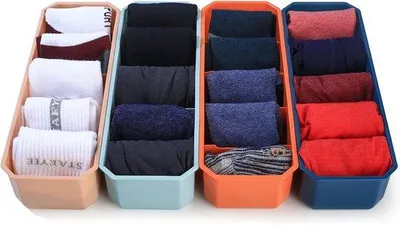 Produktbild von Famanu Organizer für Kleidung - Set von 4, faltbare Ladeunterteilungen