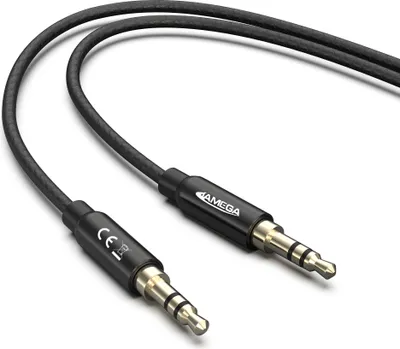 Produktbild von AUX Kabel 3,5mm Klinke-Stecker Klinken Stereo für iPhone TV Boxen Schwarz, 1m