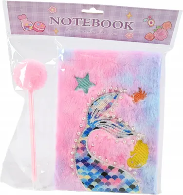 Produktbild von Plüsch Notizbuch mit Stift Meerjungfrau Tagebuch für Kinder 60 Seiten A5 Geschenkidee