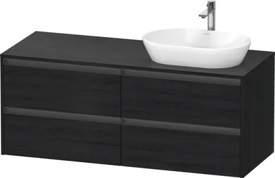 Produktbild von Duravit Ketho.2 Wastafelonderkast 140x55x56,8 cm Mat Eiken (zwart)