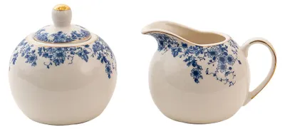 Obrázok produktu pre Clayre & Eef Súprava na mlieko a cukor Modré porcelánové kvety