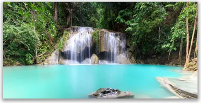 Produktbild von Tulup Leinwand-Bilder 120x60 Wandbild Canvas Kunstdruck Wasserfall See Natur