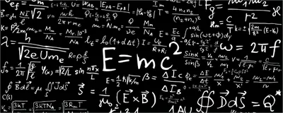 Produktbild von Wallario Poster - Mathematische Formeln  Relativitätstheorie, Kunstdruck Größe: 50 x 125 cm