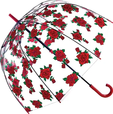 Produktbild von Fulton Glockenschirm Transparentschirm Kuppelregenschirm Damenschirm Durchsichtig Rosen
