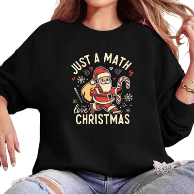 Produktbild von Damen Lose Weihnachts Sweatshirt Xmas Sweater Frauen Weihnachtspullover,schwarz, L