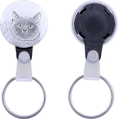 Produktbild von Britisch Kurzhaar - handgefertigter Schlüsselanhänger mit dem Bildnis einer Katze, Taschenanhänger, Produkt der Marke Art-Dog