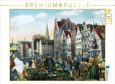 Produktbild von CALVENDO Puzzle Hamburger Marktbild am Messberg | 1000 Teile Lege-Größe 64 × 48 cm Foto-Puzzle für glückliche Stunden
