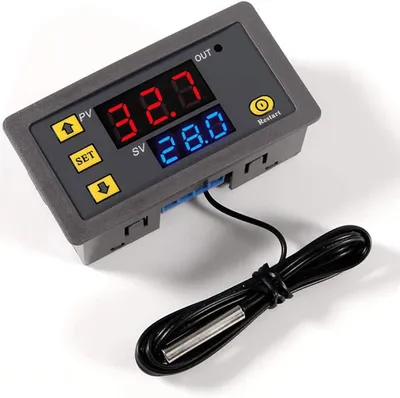 Produktbild von Stück digitaler DC 12V 20A Temperaturregler, Heiz-/Kühlthermostat-Schaltsensor mit wasserdichter 10K NTC-Sonde, Bereich von -50℃ bis 110℃