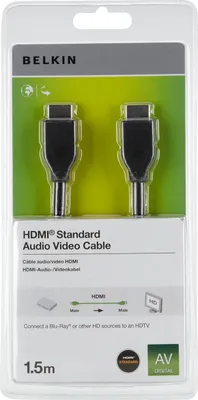 Obrázek produktu pro Belkin 1.5m, 2xHDMI, 1,5 m, HDMI Typ A (standardní), HDMI Typ A (standardní), 3840 x 2160 px, Černá